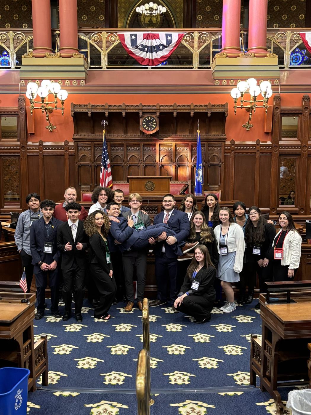 A large Connecticut delegation in the House chamber